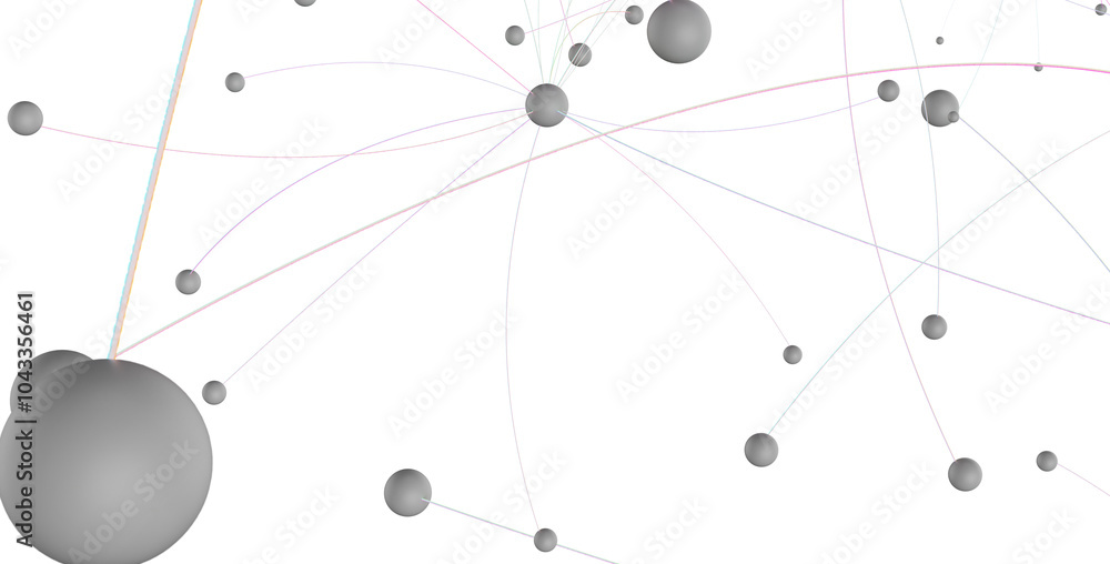 Poster Falling cyber particles. Big data stream. 3d