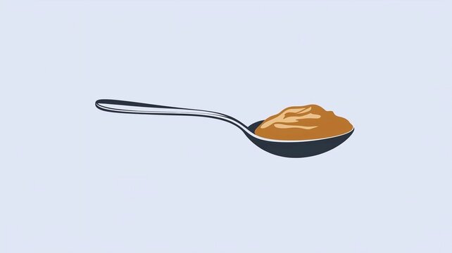 Illustration. A spoon on a white background