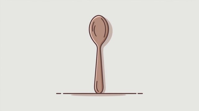 Illustration. A spoon on a white background