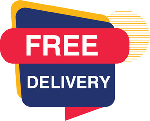 Free delivery or free shipping labels. Banner template Stamp, Imprint, Seal Free service Promotion 