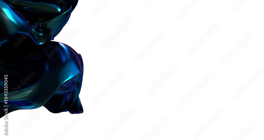 Poster blue wave abstract background 3d rendering flat design style