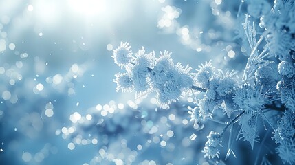 Beautiful background image of hoarfrost in nature, Generative by AI.