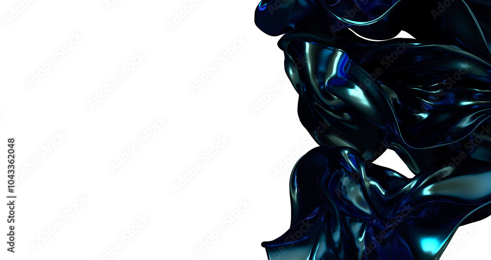 Poster dynamic blue motion: abstract 3d wave illustration with fluidity and energy