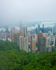 Fototapeta premium Skyline of Hong Kong at daytime from Victoria Peak