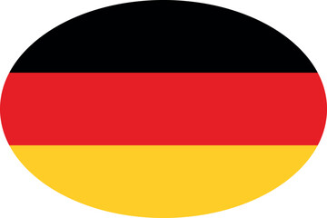 Oval shaped national flag of the European country of GERMANY
