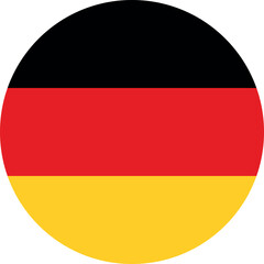 Circle shaped national flag of the European country of GERMANY