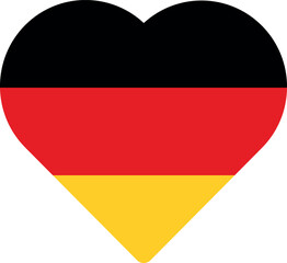 Heart shaped national flag of the European country of GERMANY
