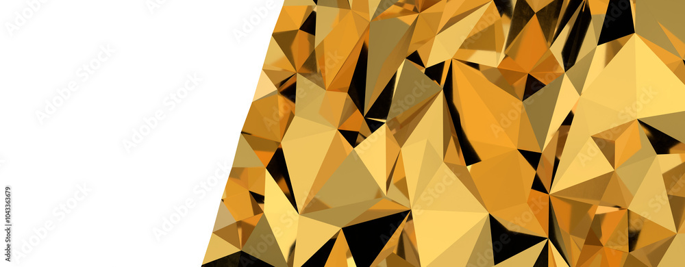 Poster Gold Polygon Background 3D Rendering