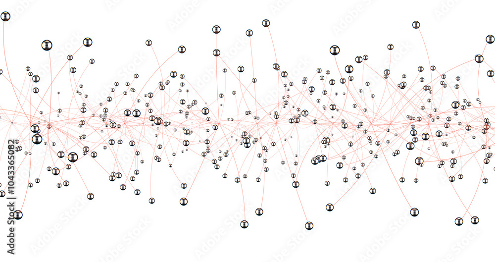 Poster Abstract polygonal space with connecting dots and lines. Dark background. Connection structure. 3d Widescreen