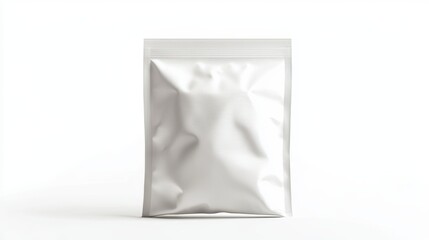 A white bag with a zipper is shown