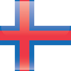 Obraz premium Cube shaped national flag of the European country of FAROE ISLANDS