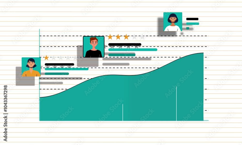 Poster growth graph animation. an ascending growth arrow is shown in the graph. business growth concept. an