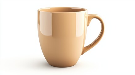 Obraz premium A white background with a tan cup on it
