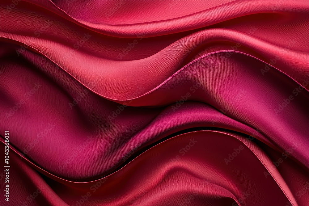 Poster a red fabric with a wave pattern