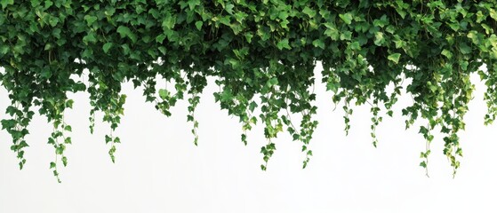 Cascading Ivy Tendrils on a Clean Background