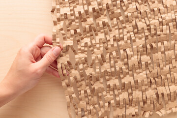 Environmentally friendly honeycomb paper, hexagonal shape, strong elastic brown recycled cardboard...
