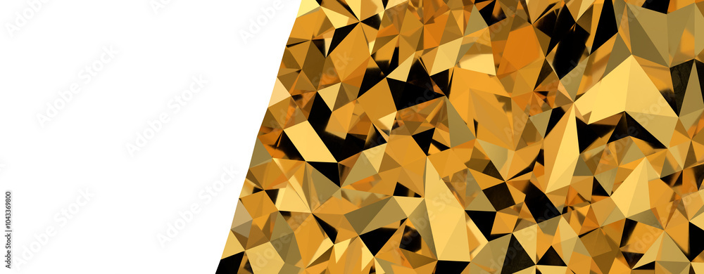 Poster gold polygon background 3d rendering