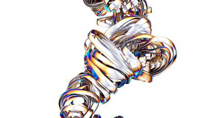 Abstract iridescent folds with a metallic sheen