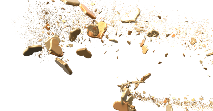 hearts on a pink background. 3d render illustration for advertising. Valentine's Day.