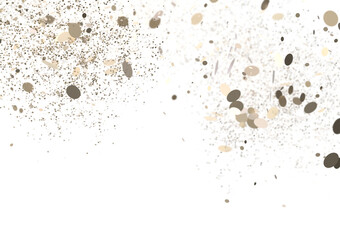 Enchanting Delight: Spectacular 3D Illustration Showcasing Enchanting gold Confetti PNG