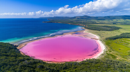 australia pink lake landscapes