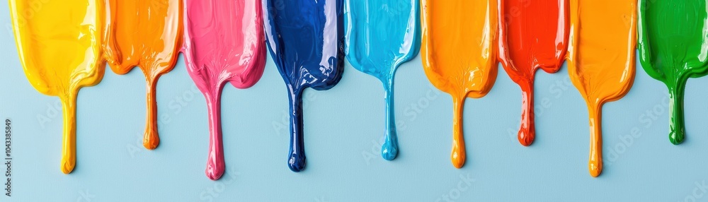 Poster vibrant paint drips in various colors create a dynamic and lively background. perfect for artistic p