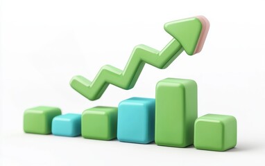 An abstract representation of financial growth, with graphs and rising arrows Background digital data visualization of financial markets Colors green and blue graphs on a white background, symb