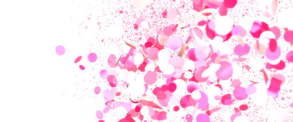 Pink and white confetti burst