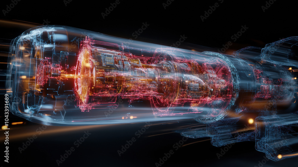 Poster futuristic spacecraft internal structures showcase advanced technology and design