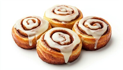 Fototapeta premium Deliciously soft and sweet cinnamon rolls with creamy icing – perfectly baked for any occasion and irresistibly tasty