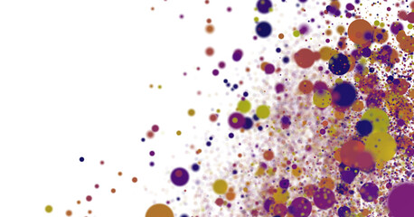 Multicolor confetti abstract background with a lot of falling pieces, isolated on a white background.