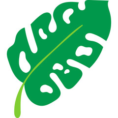 Green Leaf Illustration – Simple Tropical Plant Vector Design