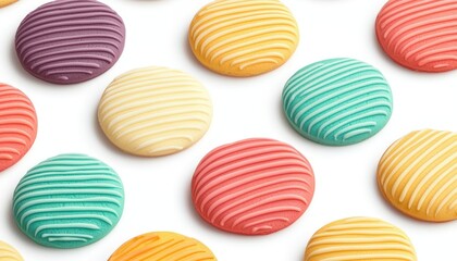 Vibrant and colorful cookies with striped icing perfect for celebrations and sweet treats