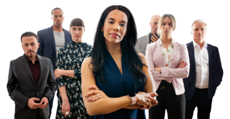 Confident business team png sticker, transparent background