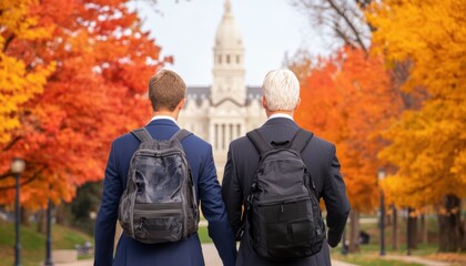 Campaign posters on a college campus, encouraging students to vote and participate in shaping their future