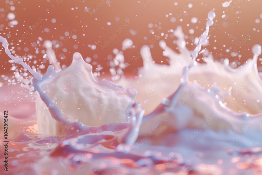 Poster a close-up view of a splash of water on a smooth surface