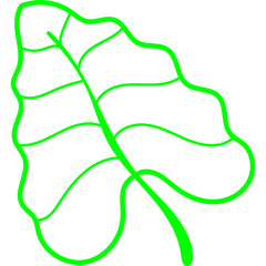 Green Leaf Illustration – Simple Tropical Plant Vector Design