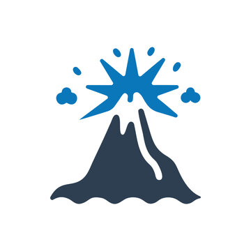 recommend clip art: Volcano Eruption Icon on white background