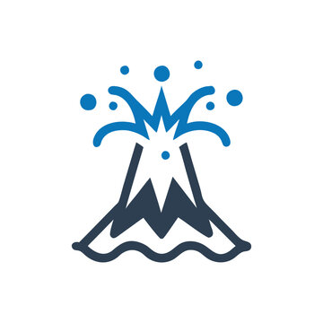 recommend clip art: Volcano with lava icon on white background