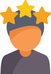 Man is receiving a five star review, showing his positive feedback and customer satisfaction