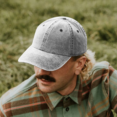 Cap png mockup for alternative men's fashion shoot