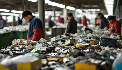 Obraz premium Recycling revolution a deep dive into electronic waste management and the global efforts to repurpose and recycle obsolete technology for a sustainable future