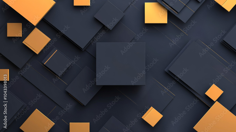 Poster a stylish, modern design with overlapping squares on a dark blue background. perfect for creating co