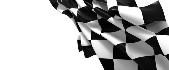 Waving racing finish flag in