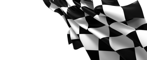 Waving racing finish flag in