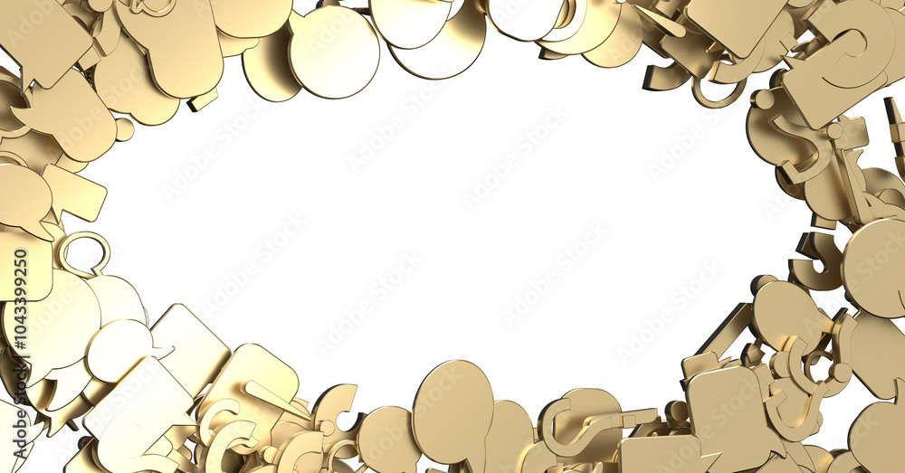 Poster 3d rendering flying email icon and web flying