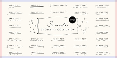 handwritten simple underline vector material