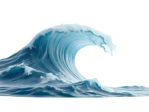 A colossal ocean wave with a crest of white foam