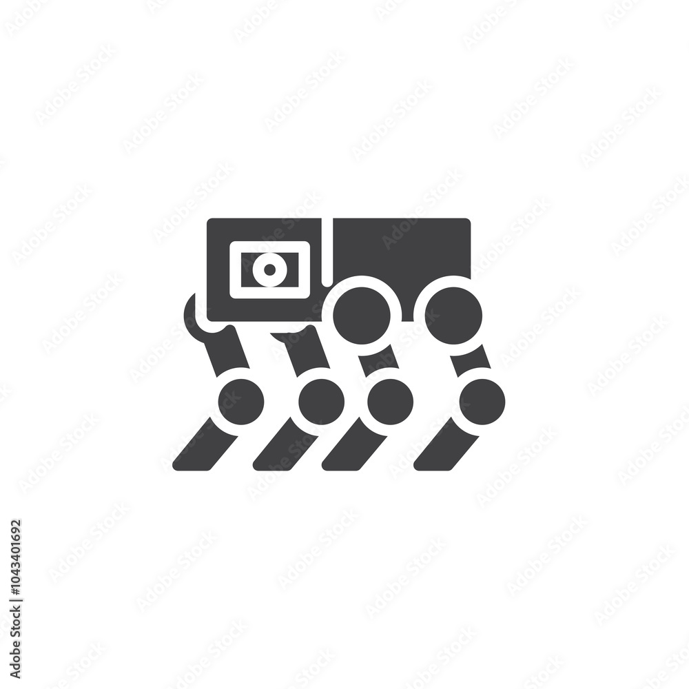 Poster a robotic dog with sensor vector icon