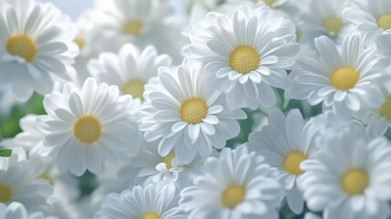 Photorealistic White Funeral Flowers with Green Leaves in Soft Natural Light